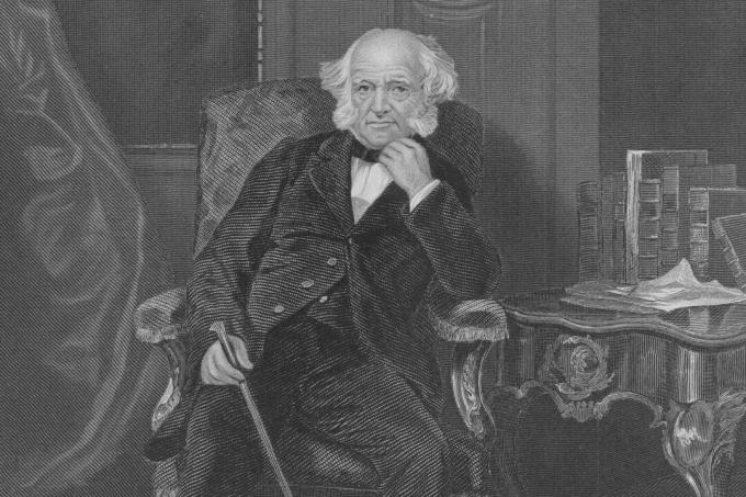 Χαραγμένο πορτρέτο των ηλικιωμένων Martin Van Buren