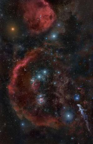 Ο αστερισμός Orion και ο κόκκινος supergiant Betelgeuse.