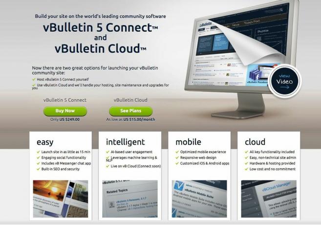 Στιγμιότυπο οθόνης του λογισμικού vBulletin για την προσθήκη φόρουμ σε ιστότοπο ή ιστολόγιο