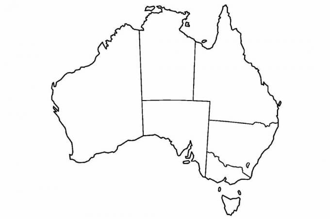 Κενός χάρτης της Αυστραλίας