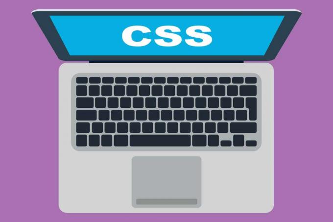 Μια απεικόνιση ενός φορητού υπολογιστή με CSS εμφανίζεται στην οθόνη.
