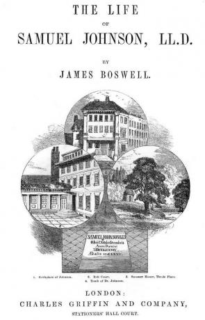 Titlepage της «Η ζωή του Samuel Johnson, LLD» από τον James Boswell.