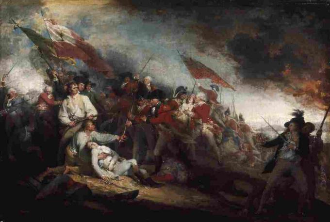 Ο θάνατος του στρατηγού Warren στη μάχη του Bunker Hill, 17 Ιουνίου 1775, ζωγραφική του John Trumbull.
