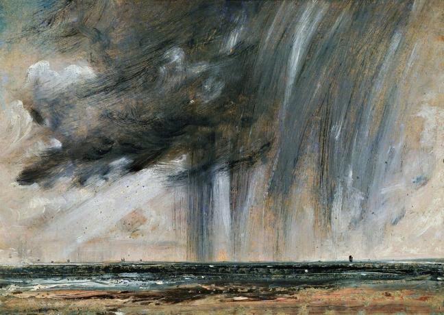 Καταιγίδα πάνω από τη θάλασσα, μελέτη θαλασσινού τοπίου με σύννεφα βροχής, περίπου 1824-1828, του John Constable (1776-1837), λάδι σε χαρτί τοποθετημένο σε καμβά, 22,2x31 cm