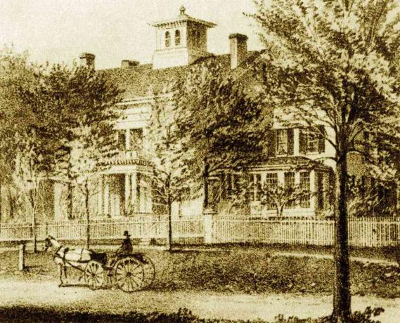Εικονογράφηση του σπιτιού Dickinson στο Amherst