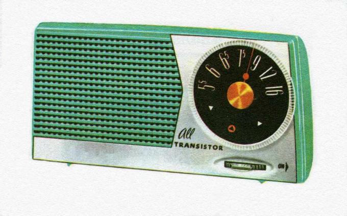 Εκλεκτής ποιότητας απεικόνιση ενός φορητού τρανζίστορ ραδιοφώνου του 1950