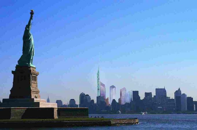 Προβολή από το λιμάνι Εικόνα από το Master Plan του World Trade Center, Δεκέμβριος 2002 από το Studio Libeskind