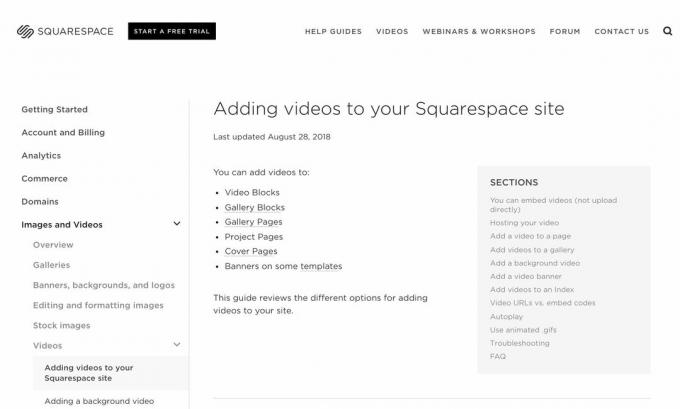 Προσθήκη βίντεο στην ιστοσελίδα του Squarespace