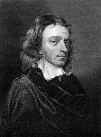 Χαρακτική του John Milton σε μαύρο και άσπρο