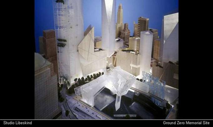 Σχέδιο World Trade Center από το Studio Libeskind, Ground Zero Memorial Site από την παρουσίαση διαφανειών του 2002