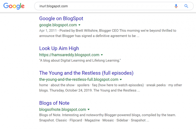Αναζήτηση Blogspot στο Google