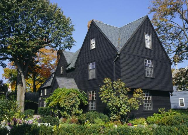 Σκούρο χρώμα House of the Seven Gables, 1668, Salem, MA, διάσημο από τον Nathaniel Hawthorne