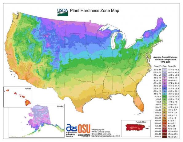 Χάρτης ζώνης σκληρότητας των φυτών των ΗΠΑ