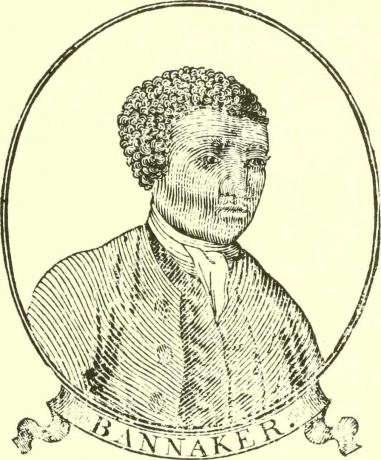 πορτρέτο ξυλογραφίας του Μπέντζαμιν Μπάννεκερ από τη σελίδα τίτλου του αλμανάκ