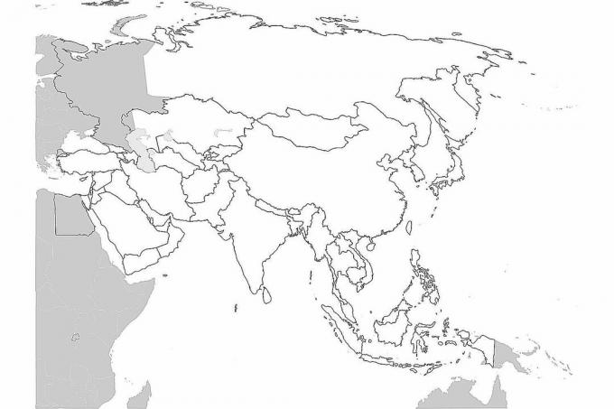 Κενός χάρτης της Ασίας
