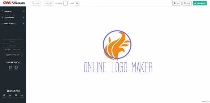 Στιγμιότυπο οθόνης του χώρου εργασίας Online Maker Maker