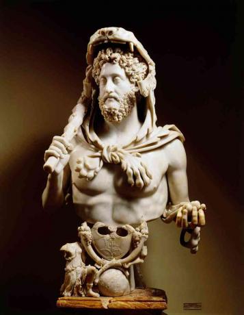 Ο αυτοκράτορας Commodus (160-192) ντυμένος ως Hercules. Μάρμαρο άγαλμα